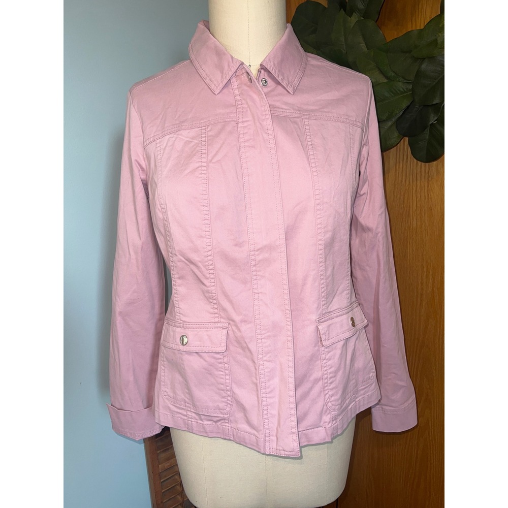 Liz Claiborne Light Lavender Casual‎ Jacket Size 8 Snap Front Lightweight Coat